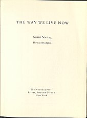 leicht vergilbtes, minimalistisch gestaltetes Cover von „The way we live now“ aus dem Jahr 1991