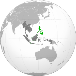  फिलिपिन्स-अवस्थिति (green) ASEAN-এ (dark grey)  –  [व्याख्या]