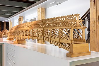 Nachbau-Modell einer mittelalterlichen Holzbrücke (Schaffhausen, 1799 zerstört)