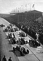Start zum Großen Preis der Tschechoslowakei fia Automobile 1937