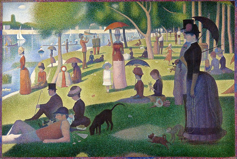A Sunday Afternoon on the Island of La Grande Jatte by Georges Seurat - 1884. An example of Pointillism.