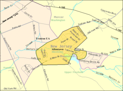 Census Bureau map of Allentown, New Jersey Interactive map of Allentown, New Jersey