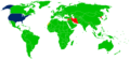 Map shows the nations the United States recognizes and has Diplomatic relations with