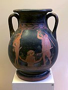 Pelike de figuras rojas con el nacimiento de Afrodita, del Pintor de Erichthonios, ca. 450-420 a. C.