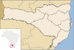 Localização de Balneário Arroio do Silva em Santa Catarina