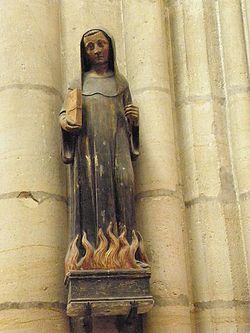 Clunyi Szent Odilió bencés apát szobra, Szent Orbán bazilika, Troyes, Franciaország