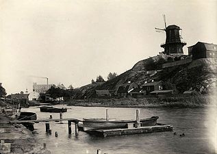 Vy från Hammarbysjön. Fotograf: Carl Curman, 1890-talet.