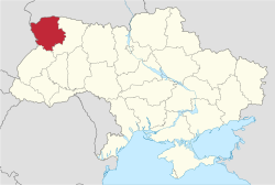 Vị trí của Volyn Oblast (đỏ) ở Ukraina (xanh)