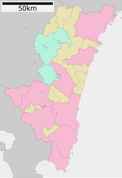青島地域自治区の位置（宮崎県内）