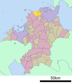 Lokasi Onga di Prefektur Fukuoka