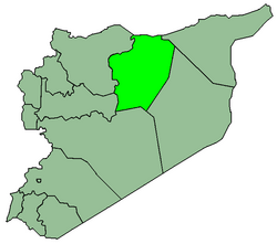 Map of Syria with Raca highlighted.