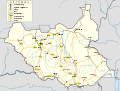 Саобраћајна мапа Јужног Судана