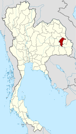 แผนที่ประเทศไทย จังหวัดยโสธรเน้นสีแดง
