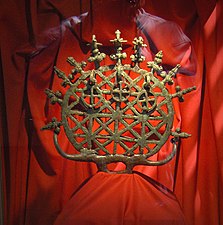 Brons die het universum voorsteld, gebruikt door Hittitische priesters