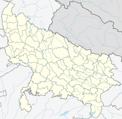 Map of उत्तर प्रदेश with कानपुर کان پور marked