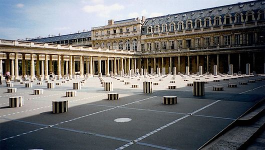 Courtyard of Honor, with installation of columns by Daniel Buren