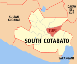 Mapa ning Mauling Cotabato ampong Tupi ilage