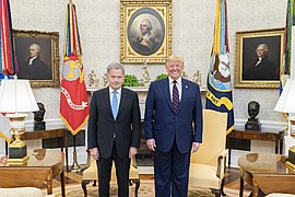 Sauli Niinistö og USAs præsident Donald Trump, i 2019.
