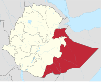 Položaj regije Somali na karti Etiopije