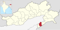 मानचित्र जिसमें तिराप ज़िला Tirap district हाइलाइटेड है