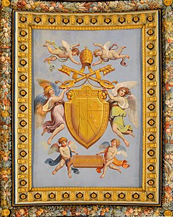 Afresco com o brasão de armas do Papa Pio VII na Biblioteca Apostólica Vaticana. (definição 2 918 × 3 655)