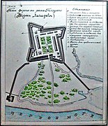 План форта Лазарева в устье реки Псезуапсе, положившего начало Лазаревскому району города Сочи.