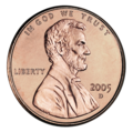 On the penny in 2005.