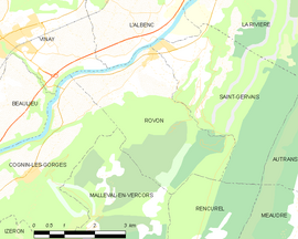 Mapa obce Rovon
