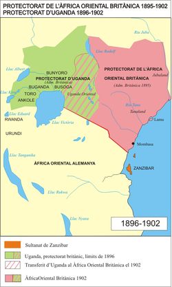 Location of Britų Rytų Afrika