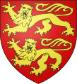 Gules, dos llepards passant d'or 1154-1189 Armes del Ducat de Normandia, usades per Enric II
