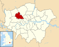 Brent na karti Greater Londona