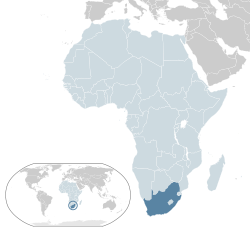 南非在非洲的位置（深藍色） 非盟（淺藍色）