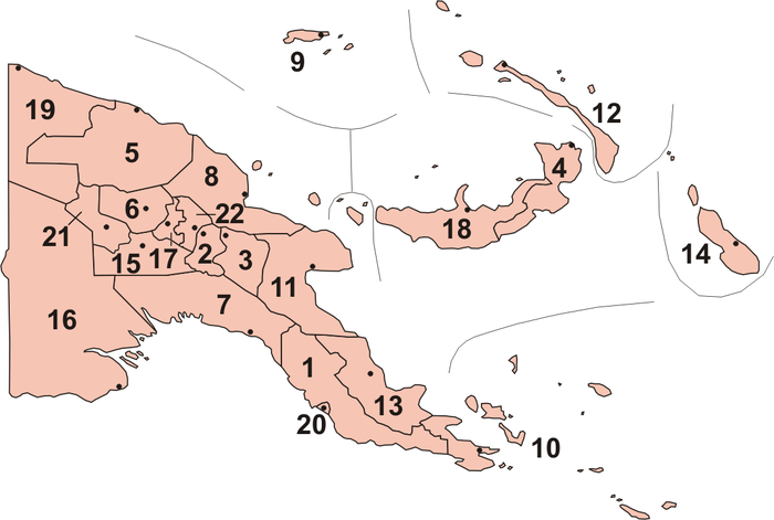 巴布亞紐幾內亞行政區劃圖