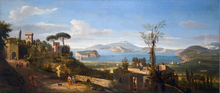Caspar van Wittel, Vista della Baia di Pozzuoli, vicino Napoli, presa da est, guardando verso il porto di Baia, con le isole di Nisida, Procida e Ischia (ca. 1700)