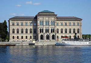 Nationalmuseum, fasad mot Strömmen, augusti 2020.
