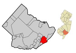 アトランティック郡内の位置の位置図