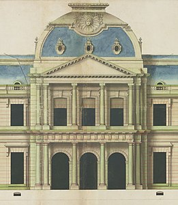 Elevation of the central pavilion of the château, by Jules Hardouin-Mansart