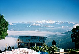 Kangchenjunga as seen from Darjeeling War Memorial on a clear day during October
