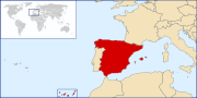 Un mapa mostrant la localització d'Espanya
