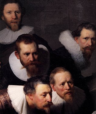 Зліва направо: Франс ван Лунен (зверху), Якоб Ділофсе Блок, Гартман Гартмансзон, Якоб Янсзон де Віт, Маттейс Калкун.