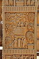 尼連禅河徒渉の奇跡（サーンチー第1塔東門柱）画面右下の菩提樹は釈迦の象徴的表現