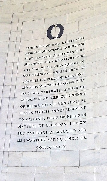 File:"Almighty God as Created the Mind Free . . ." at Jefferson Memorial.jpg