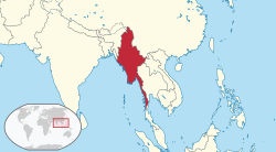 Ibùdó ilẹ̀  Myanmar  (green) ní ASEAN  (dark grey)  —  [Legend]