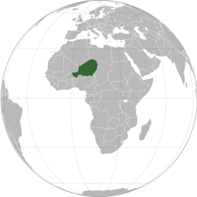 Location of  نایجر  (dark green)