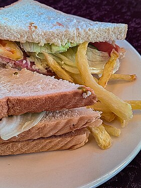 Classic Club Sandwich with Crispy Fries on the Side