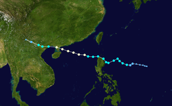 颱風啟德的路徑圖