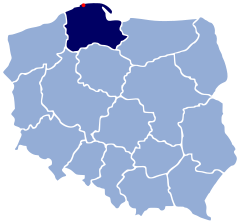 Localização de Łeba na Polónia