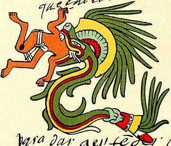 Quetzalcóatl en forma de Serpiente Emplumada en el Códice Telleriano-Remensis