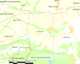 Mapa obce Thodure