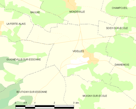 Mapa obce Videlles